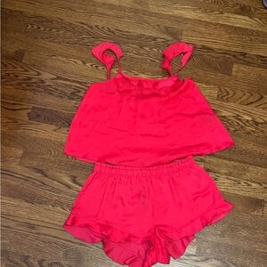 Hot Pink Camisole and Shorts Sleep Set